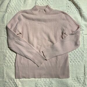 Vintage Investments Light Pink Mock Neck Cashmere Sweater